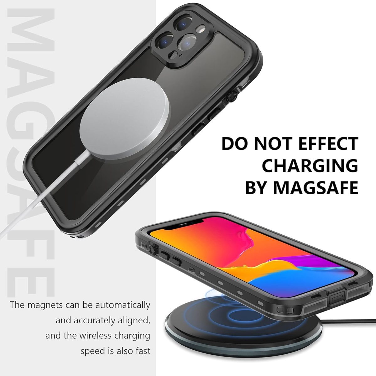 Shockproof, Dustproof, Drop-proof, Waterproof Wireless Magnetic High-Quality Phone Case For iPhone 13 Pro Max by Coral Case