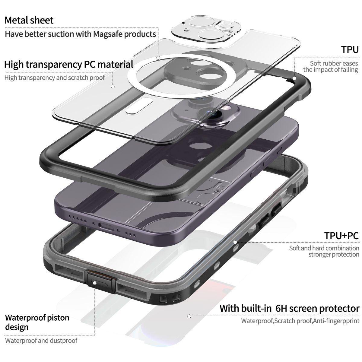 iPhone 15 (6.1) Waterproof Case - Coral Case
