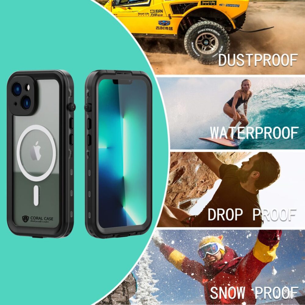 iPhone 14 Plus IP68 Waterproof Dustproof Dropproof Snowproof Rugged Phone Case