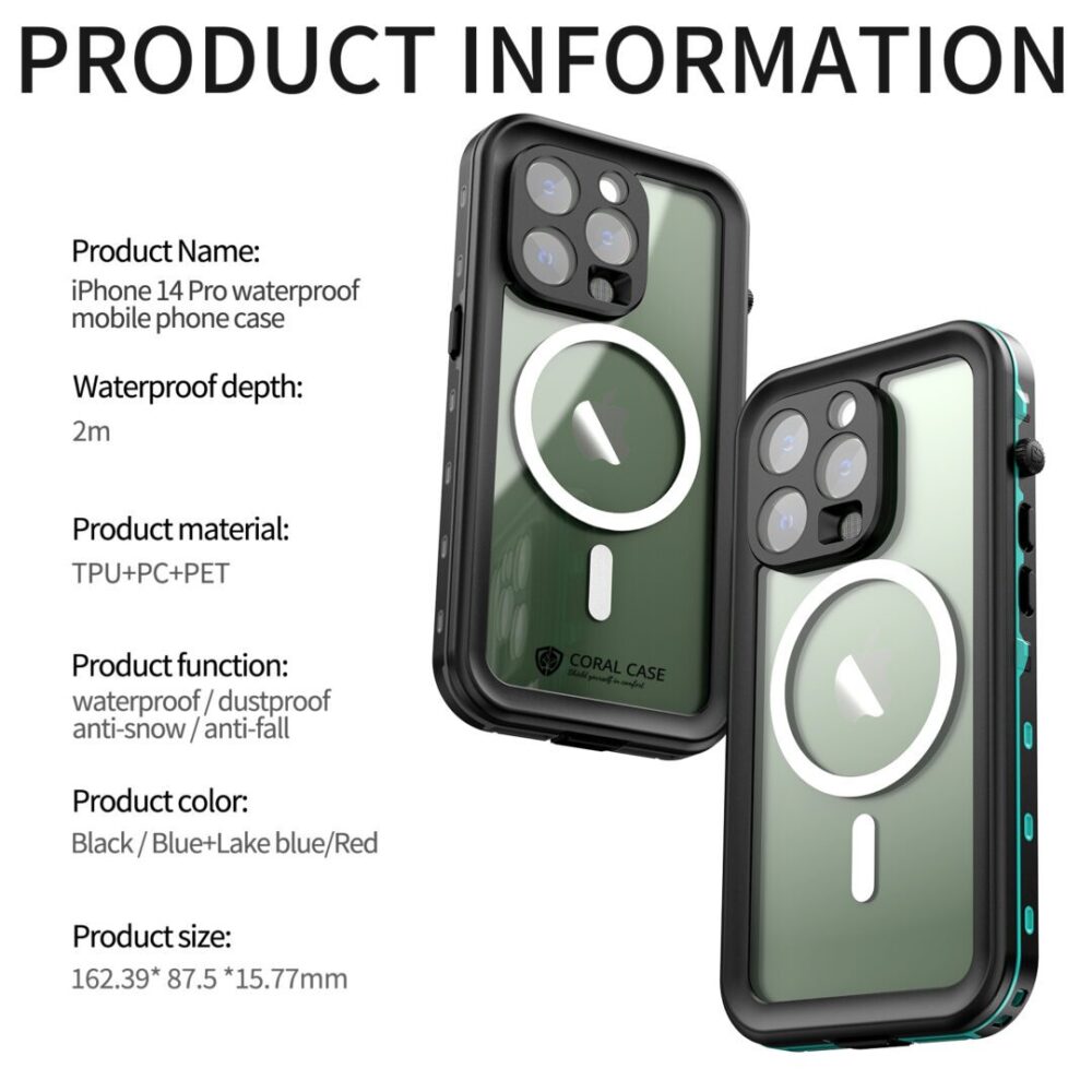 iPhone 14 Pro IP68 Waterproof Phone Case Product Information