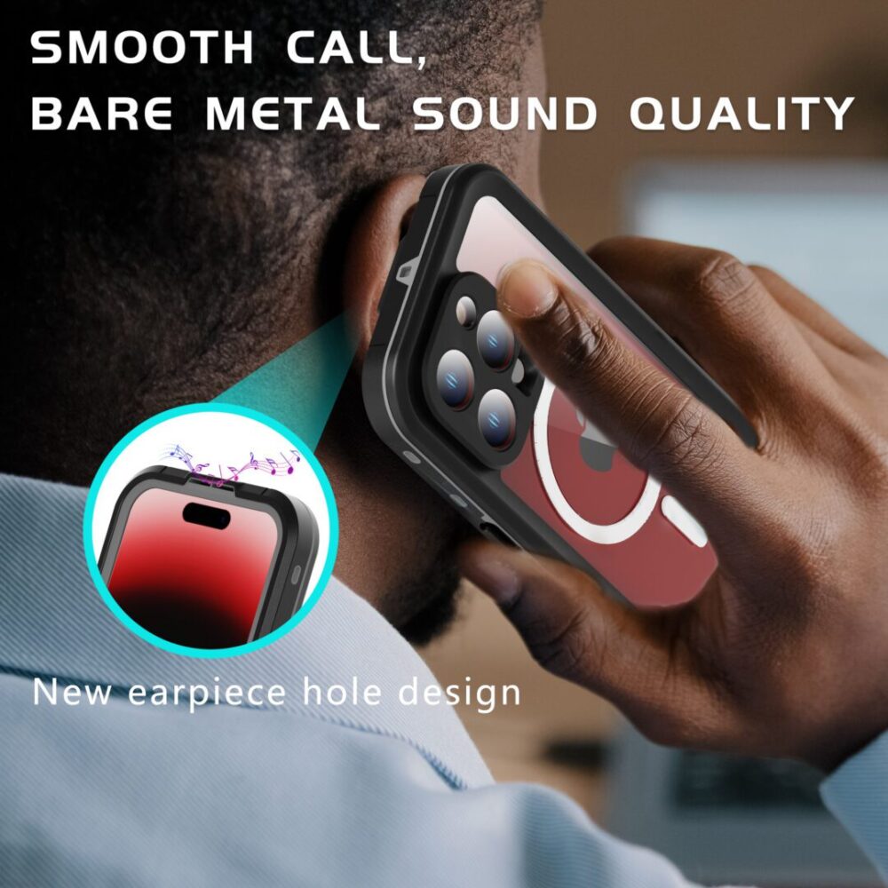 iPhone 15 Pro IP68 Waterproof Rugged Phone Case Bare Metal Sound Quality