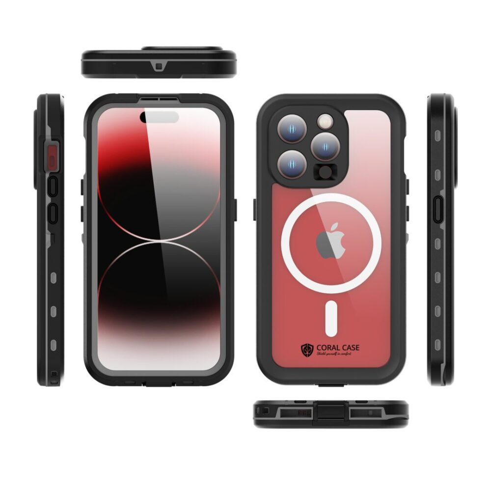 iPhone 15 Pro IP68 Waterproof Rugged Phone Case Front Rear Left Right Side View