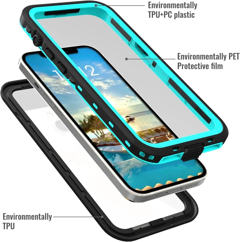 iPhone 13 IP68 Waterproof Phone Case Full Body Protection With Built-in Screen Protector And Wireless Magnetic Charging By Coral Case