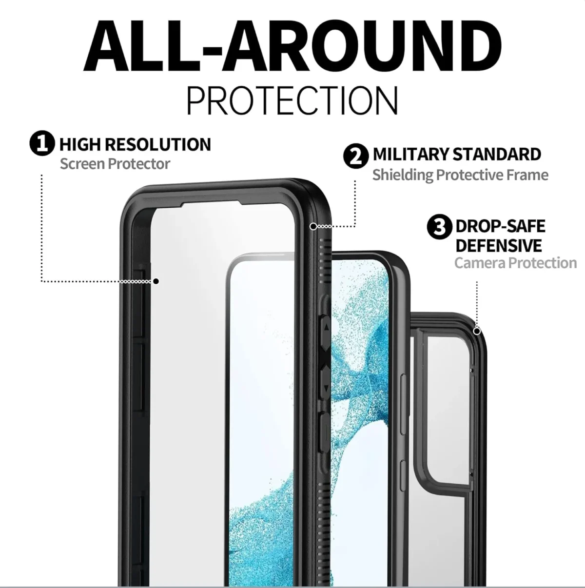Samsung S22 IP68 Waterproof Phone Case With All Around Protection
