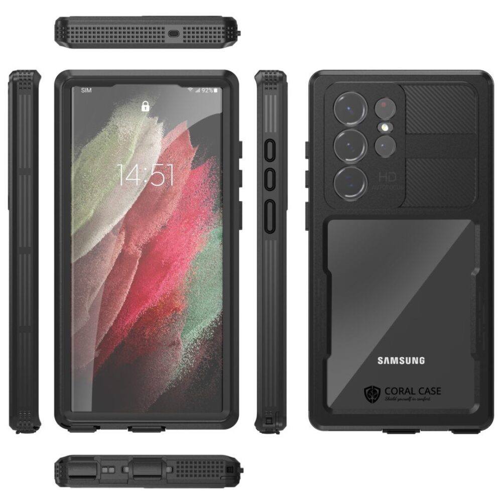 Samsung S23 Ultra IP68 Waterproof Case Front Rear Top Bottom And Side View