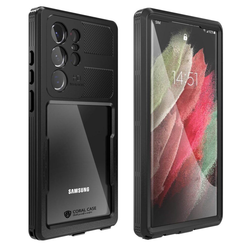 Samsung S23 Ultra IP68 Waterproof Phone Case Front And Rear View