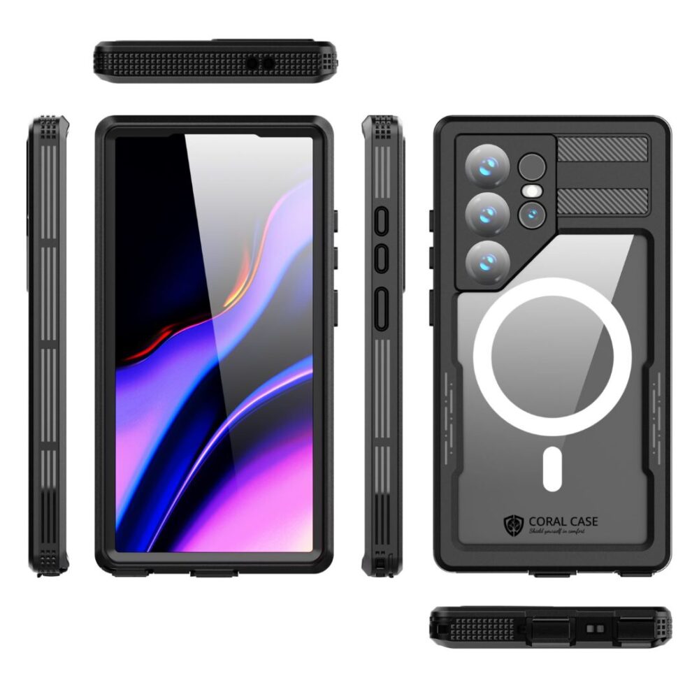 Samsung S24 Ultra IP68 Waterproof Case top rear & side view