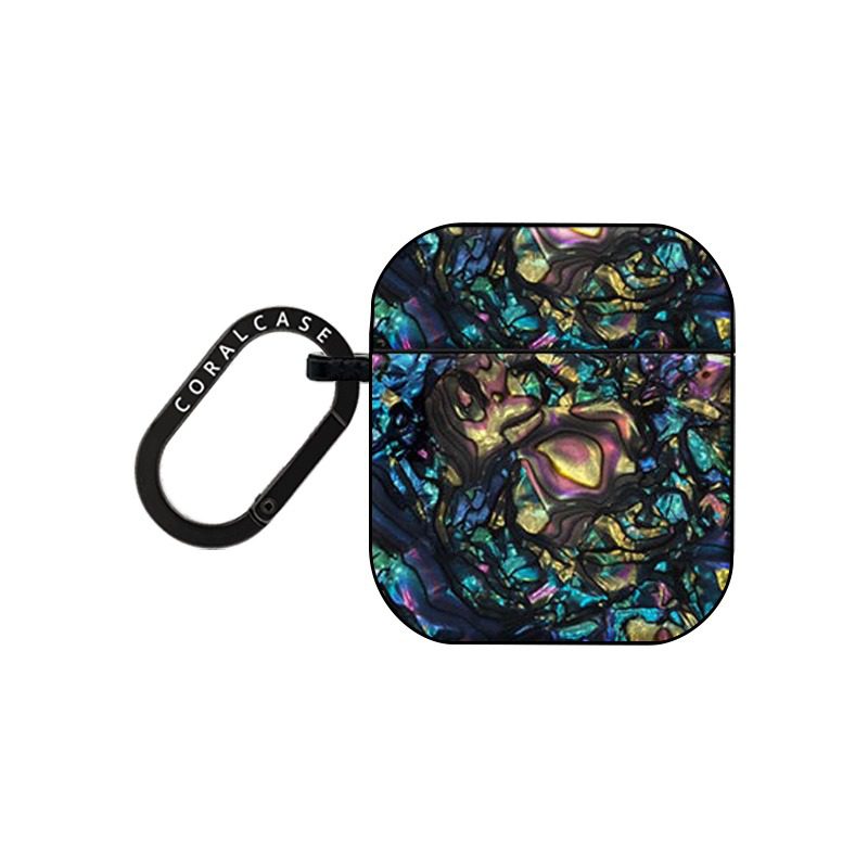 Abalone Shell Dropproof AirPods 1st & 2nd Case with Carabiner Clip