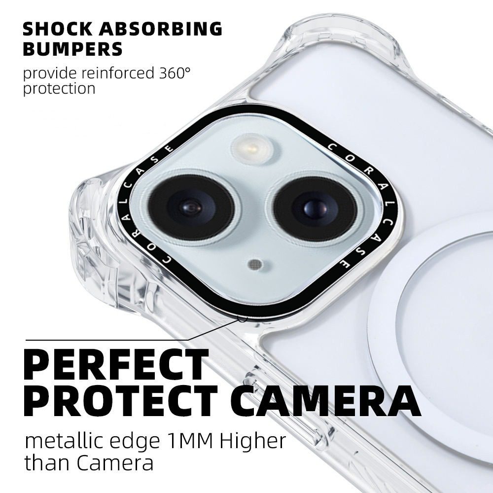 iPhone 15 Plus Transparent White Bounce Case MagSafe Compatible